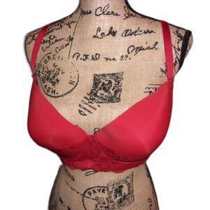 Youmita 40DDD Red Floral Lace Bra NWT